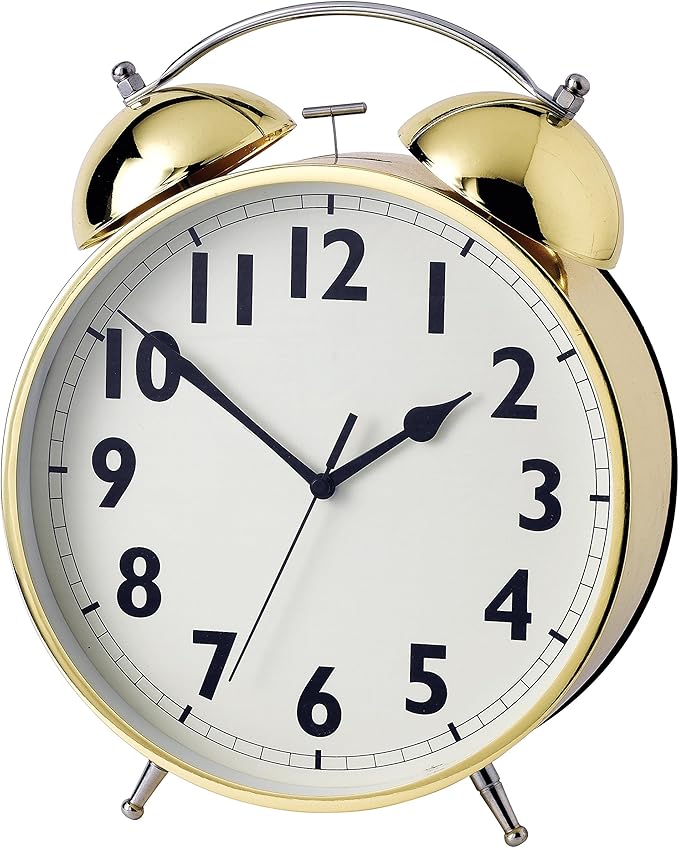 Contemporary Clocks Large Table Alarm Clock, Gold Amazon.co.uk
