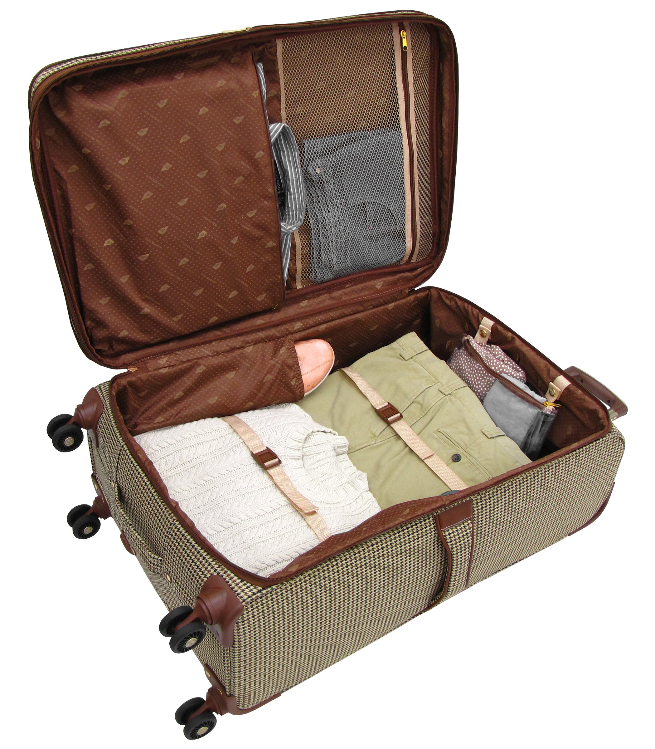 london fog olive houndstooth
