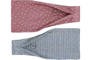 Maven Thread Workout Headbands for Women, 2Pack - 4 inch Thick Wide, Non Slip Sweatbands for Women, Ideal for Exercise, Gym Hairband for Athletic Workouts and Yoga, Black Marble