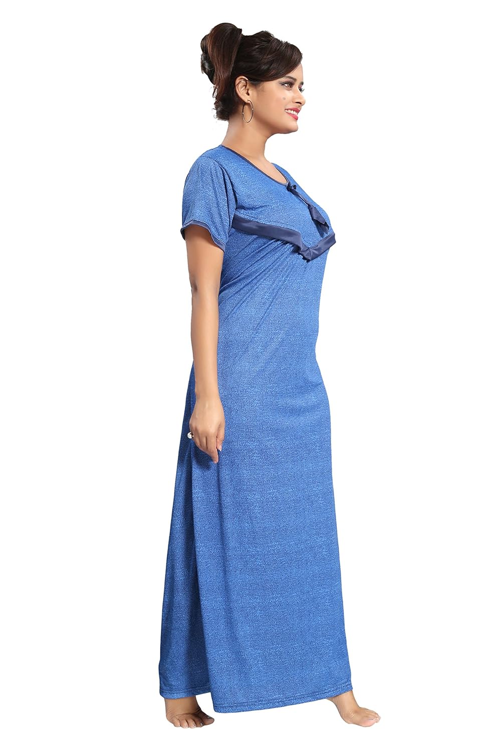 tucute women's dotted print feeding/maternity/nursing nighty/pregnancy wear