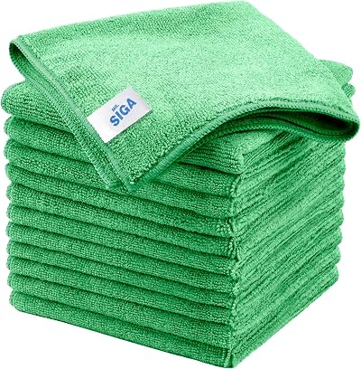 MR.SIGA Microfiber Cleaning Cloths 12 Pack 32x32 cm Green