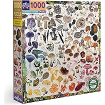 eeBoo Piece and Love Mushroom Rainbow 1000 Piece Square