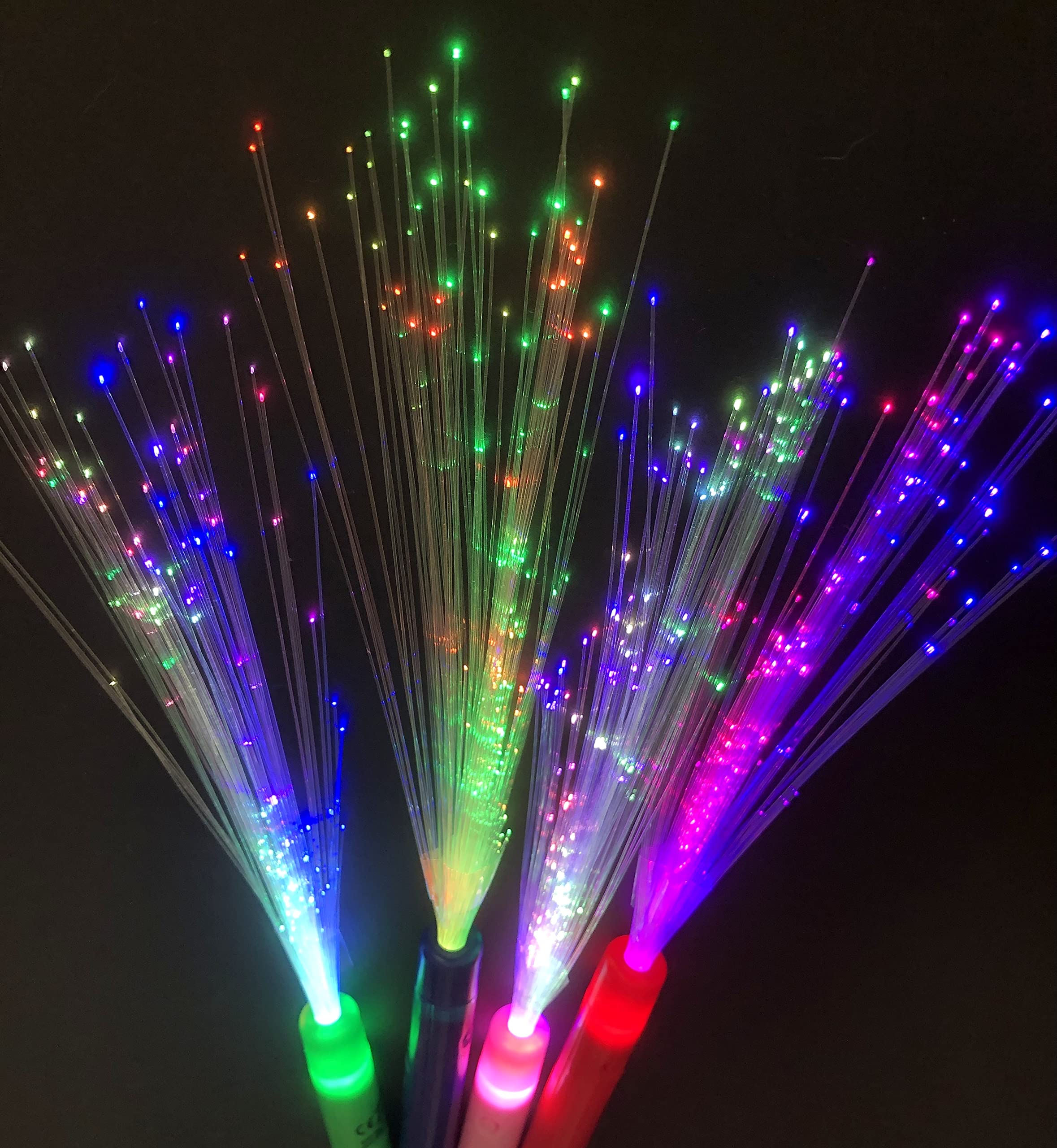 Pack of 50 LED Light Duster Multicoloured – Light Stick with Multicoloured Light – for Party, Concert and Wedding – Includes Batteries