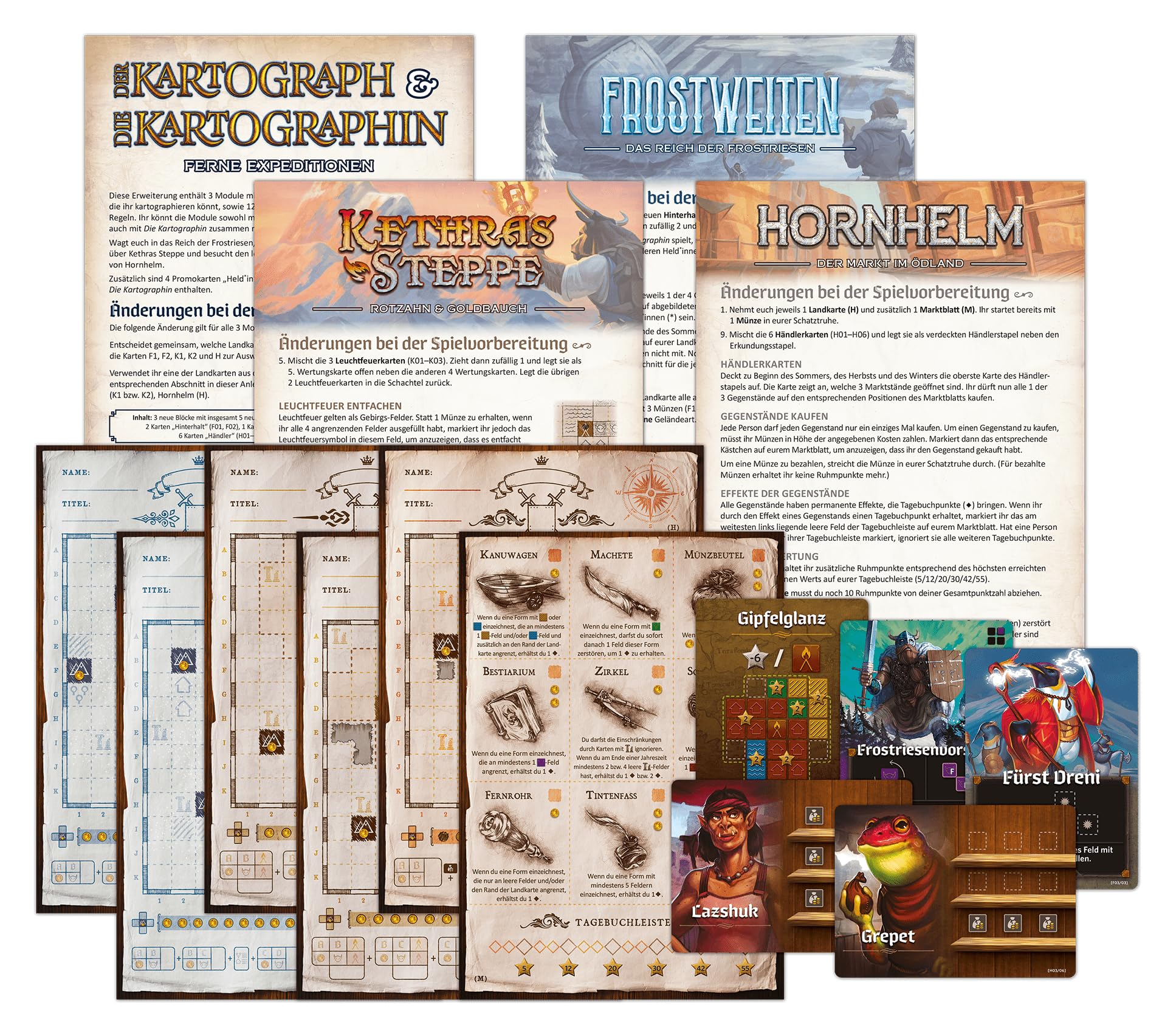 Pegasus Spiele 51314G The Cartograph & The Cartographer: Remote Expeditions (Expansion)