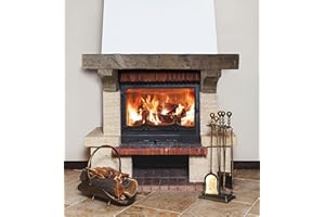 GENERIC J.H.Yoder Timbers 6" x 8" x 60" Solid Rustic Hand Hewn Fireplace Beam Mantels with Matching Cove Corbels Handcrafted by Amish Artisans, Sustainably Sourced Pine (Smoked Oak Finish)