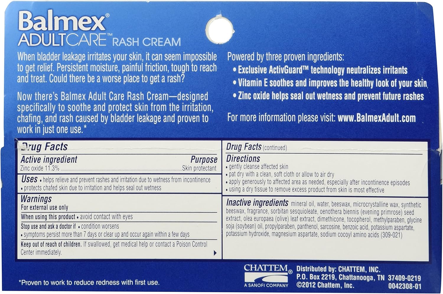 Balmex Adult Care Rash Cream, 3 oz: Health & Personal Care
