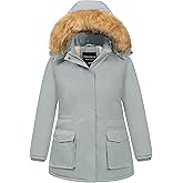 CREATMO US Women's Plus Size Winter Coats Warm Parka Jackets Sherpa Lined Detachable Fur Hood Available in Size 1X to 5X