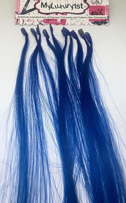 Amazon Com 10 Strands Remy Human Hair Blue U Tip Nail Fusion