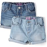 The Children's Place Baby Girls' and Toddler Jean Midi Shorts, Lily Wash