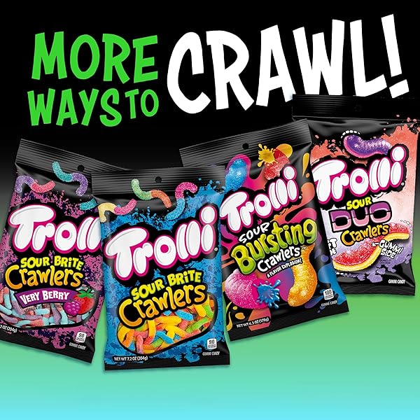 TROLLI ELECTRIC CRAWLERS CANDY, 6.3 OUNCE BAG