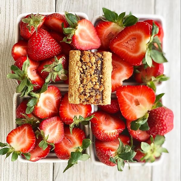 NATURE’S BAKERY OATMEAL CRUMBLE BARS, STRAWBERRY, REAL FRUIT, VEGAN, NON-GMO, BREAKFAST BAR, 1 BOX WITH 6 BARS, 6 COUNT