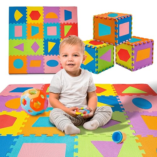 TOYVELT Foam Puzzle Floor Mat for Kids 12x12-16 Interlocking Play Mat ...
