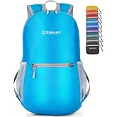 ZOMAKE Lightweight Packable Backpack, Foldable Small Travel Day Pack | 10/15/20L Water Resistant Hiking Backpacks for Women Men, Multiple Pockets, Breathable Shoulder Strap, Everyday Carry