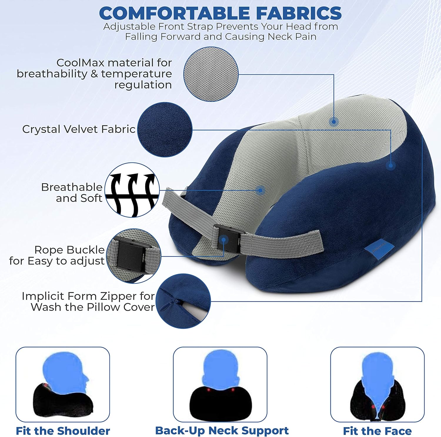 SWEET SIESTA - New AIR Feature - Memory Foam Travel Pillow with Vertical Adjustment - Travel Pillow - Support Travel Neck Pillow - Long Flight Airplane Pillow - Best Travel Pillows for Airplanes: Kitchen & Dining