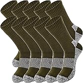 5 Pairs Military Socks Men Army Green Sock Crew Hiking Socks for Soldiers Policemen Firefighter Hunting Working Sports