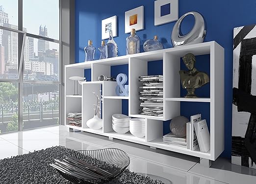 title=Home Innovation- Scaffale libreria- Divisori design salon-salle pranzo, bianco