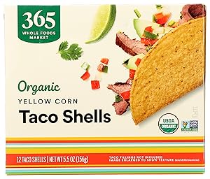 365 by Whole Foods Market, Organic Taco Shells, Yellow Corn (12 Taco Shells), 5.5 Ounce