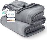 Bedsure Fleece Blanket King Size 270x230 cm Silver Grey Soft Nano Plush