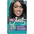 Just 5 Women's 5 Minute Permanent Hair Color with Conditioner, Grey Hair Coloring for Women - Rich Black