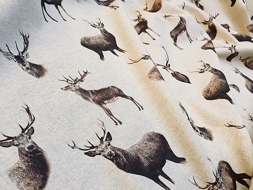 Amazon Com Stag Head Deer Fabric Curtain Cotton Material