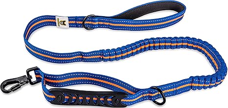 Elastische Hundeleine 120 cm Blau-Orange Führleine