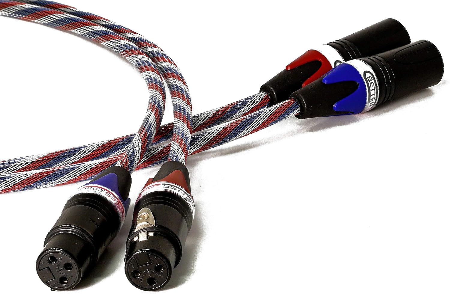 Better Cables Silver Serpent Patriot Edition Balanced XLR Audiophile Audio Cables (Pair - 2 Cables) - High-End, High-Performance, Silver/Copper Hybrid, Low-Capacitance - 6 Feet: Home Audio & Theater