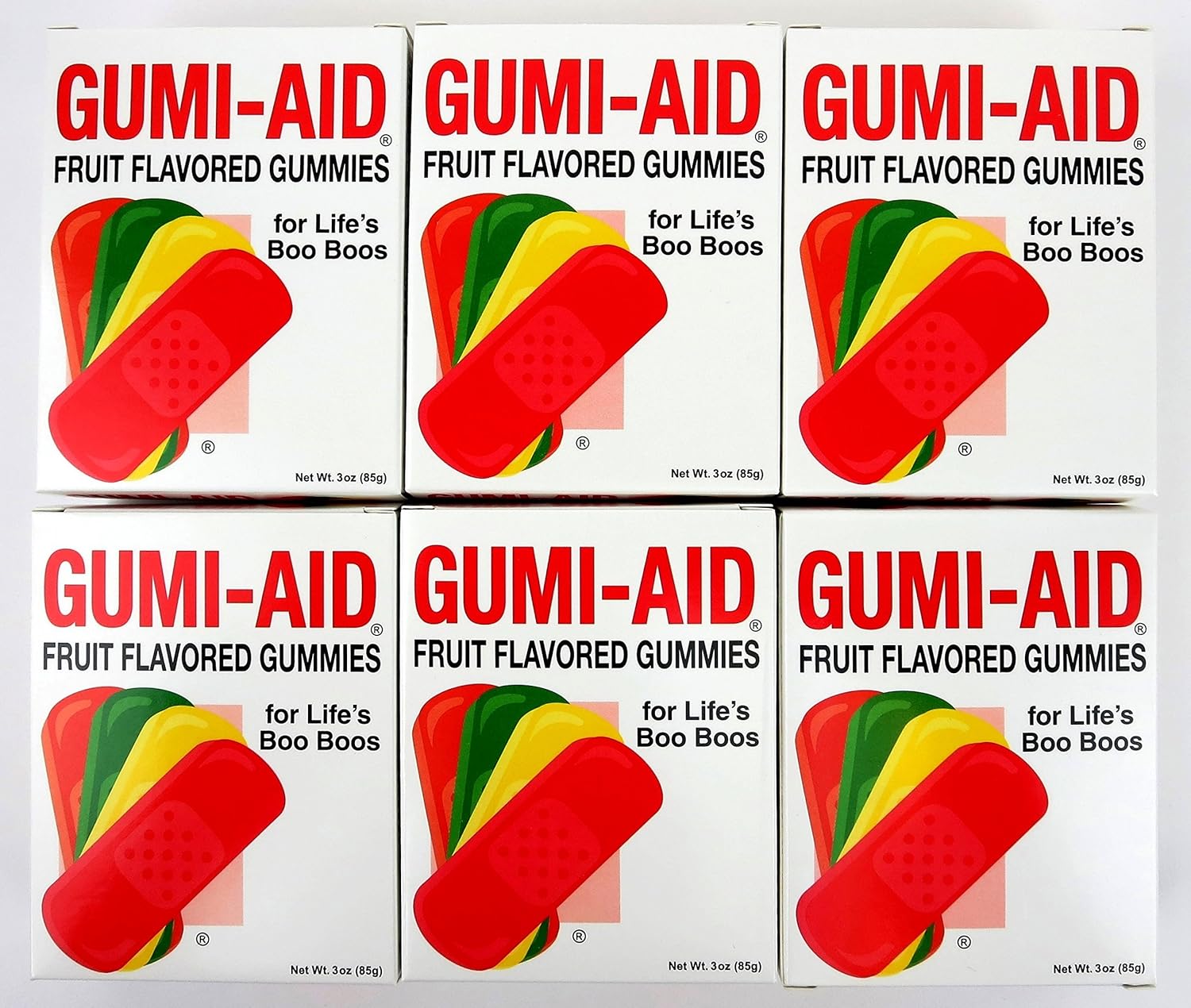 Amazon Com Gumi Aid Fruit Flavored Gummies 3 Oz Packages In A Blacktie Box Pack Of 6 Grocery Gourmet Food