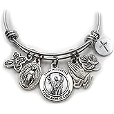 St. Peregrine Bangle Bracelet, Patron Saint of Cancer Patients, Get Well Gift