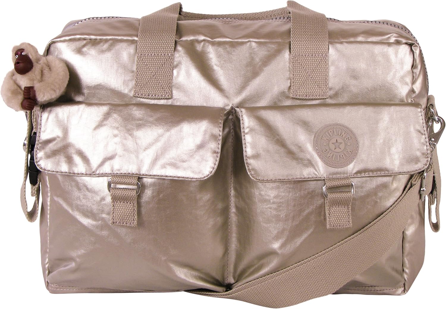 black and rose gold changing bag