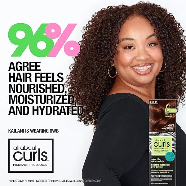 ALL ABOUT CURLS 6WB CINNAMON ROLL PERMANENT HAIR COLOR (PREP + PROTECT SERUM & HAIR DYE FOR CURLY HAIR) – 100% GREY COVERAGE, NOURISHED & RADIANT CURLS