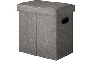 COSYLAND Tall Ottoman with Storage - 42x27x42 Centimeters Slim Ottoman Footrest Foot Stool, Folding Small Ottoman Bench Seat 