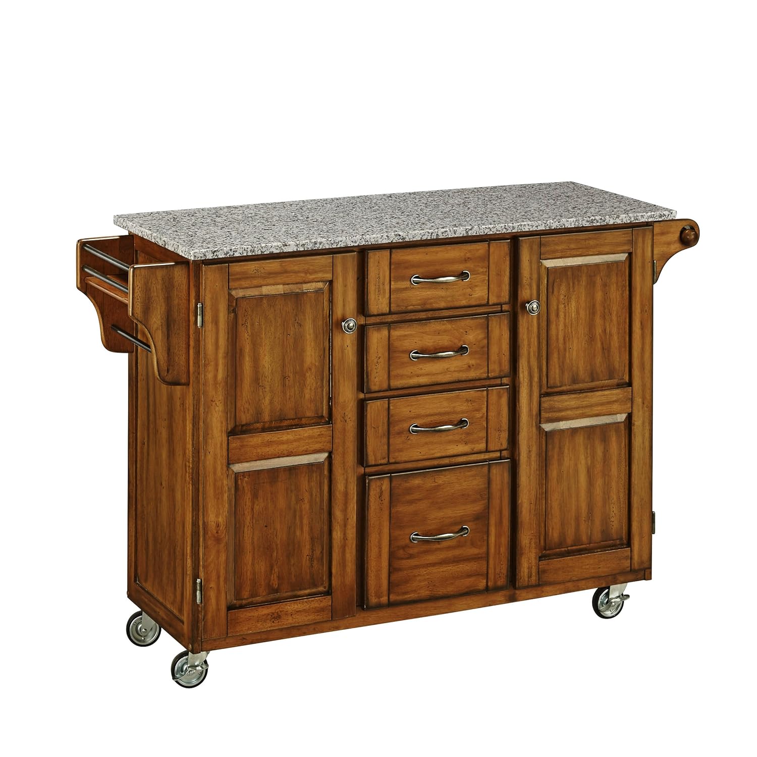 Best Large Kitchen Carts With Salt And Pepper Granite Tops