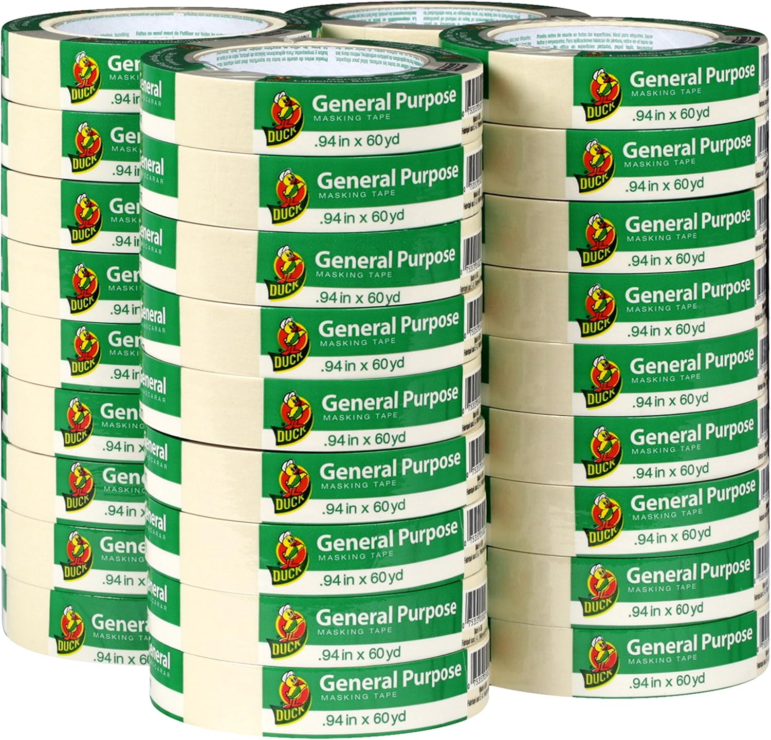 Duck Brand General Purpose Masking Tape - Beige, 1.88 in. x 60 yd., 2-Pack - - 