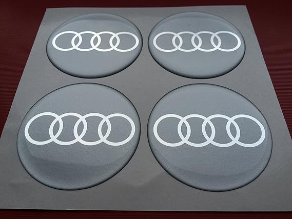 audi aufkleber fur nabendeckel an alufelgen und radkappen 60 mm amazon de auto motorrad