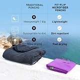 Fit-Flip Changing Robe Microfibre Poncho Purple-Green Size M view 4