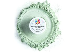 Blacksherbet Light Green Edible Glitter for Drinks 5 Grams | KOSHER Certified | Drink Glitter and Luster Dust for Cake, Cake Pops, Edible Glitter Cocktails Food, Cocktail glitter