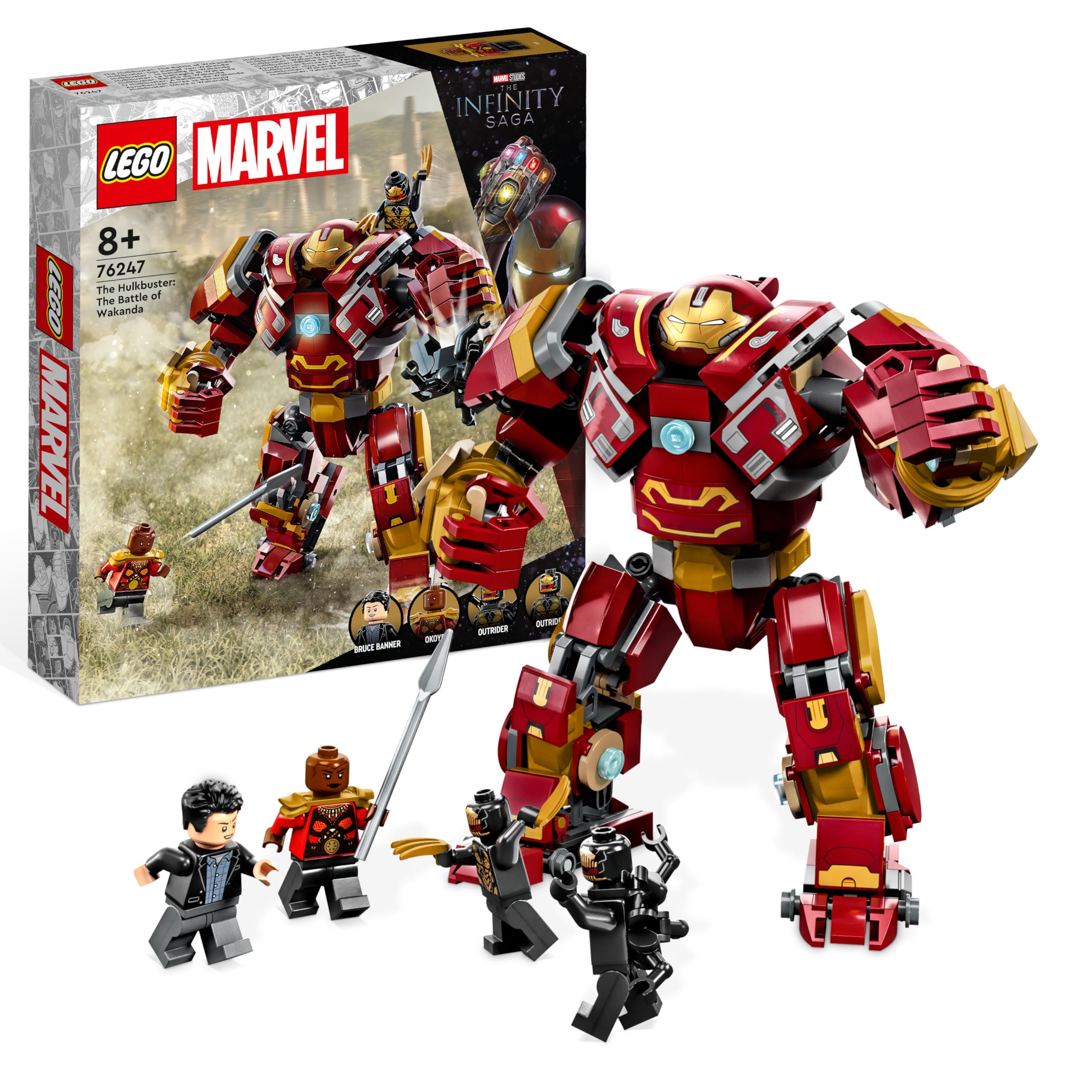 LEGO Marvel The Hulkbuster: The Battle of Wakanda Action Figure, Buildable Toy with Hulk Bruce Banner Minifigure, Avengers: Infinity War Set for Kids, Boys & Girls 76247