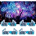 DAHAKII 12 Packs 3D Heart Glasses 3D Diffraction Glasses Holographic Imagies -Transform Lights into Magical