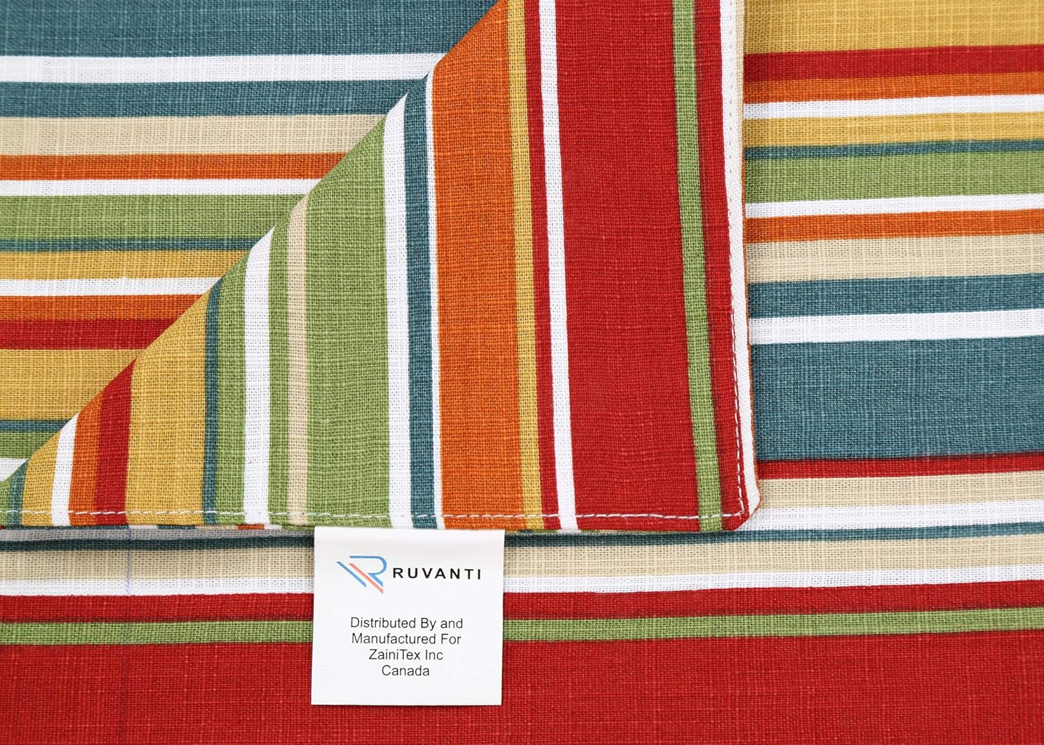 Ruvanti Placemats for Dinning Table .100% Cotton Woven (13x19 “) Place mats Set of 6. Red & Fall Multi Stripe Woven Table Mats Farmhouse Spring Cloth Tablemats for Christmas/Thanksgiving Dinners.: Home & Kitchen