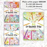 abeec 3 Drawing Pads for Children 150 Sheets A4 x2 A3 x1 80gsm view 2