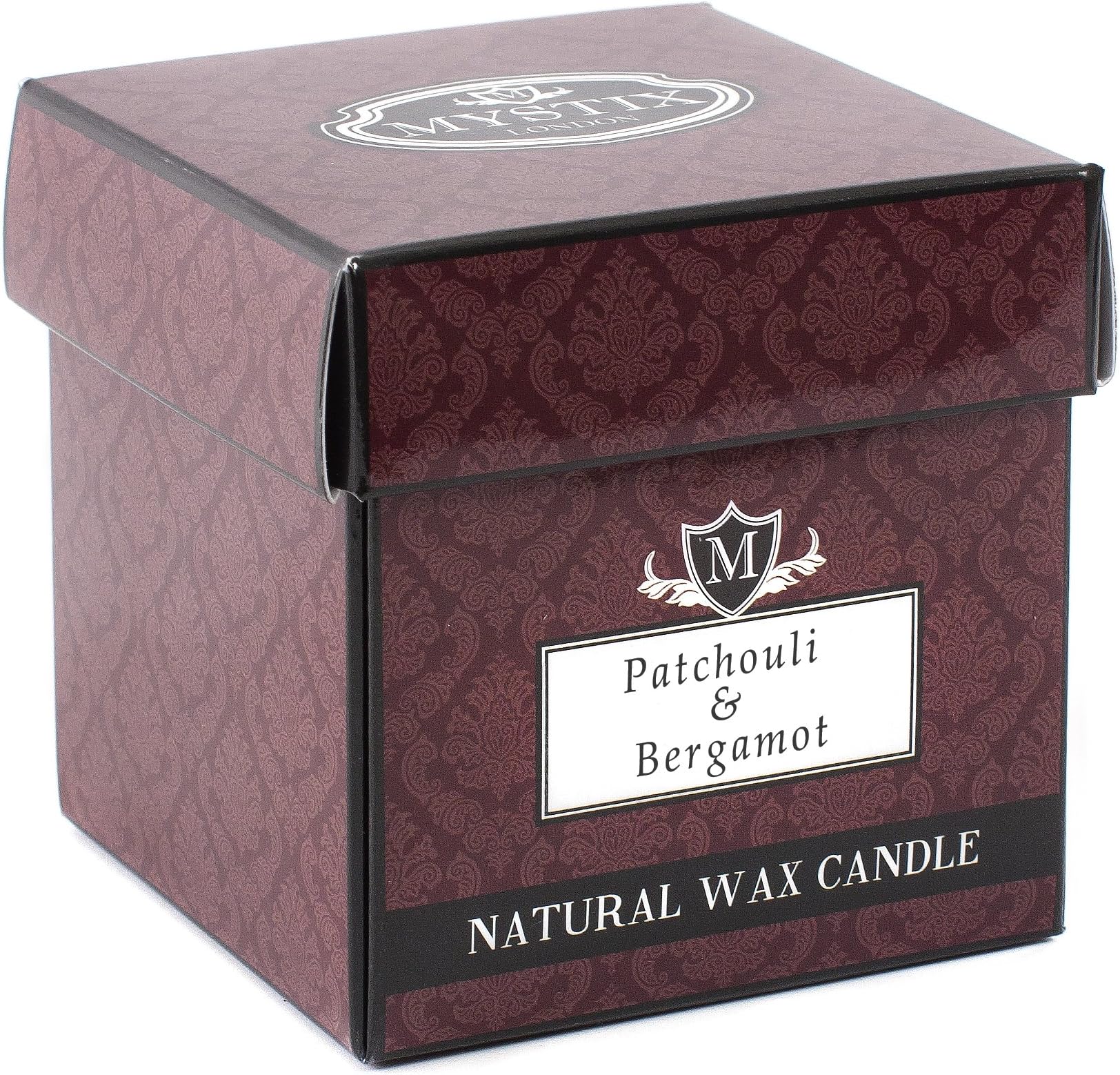 MystixLondon | Patchouli & Bergamot - Scented Candle Large 29cl | Best Aroma for Home, Kitchen, Living Room and Bathroom | Perfect as a Gift | Reusable Glass Jar