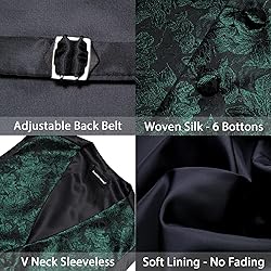 Barry.Wang Mens Suit Vest Paisley/Flower Silk
