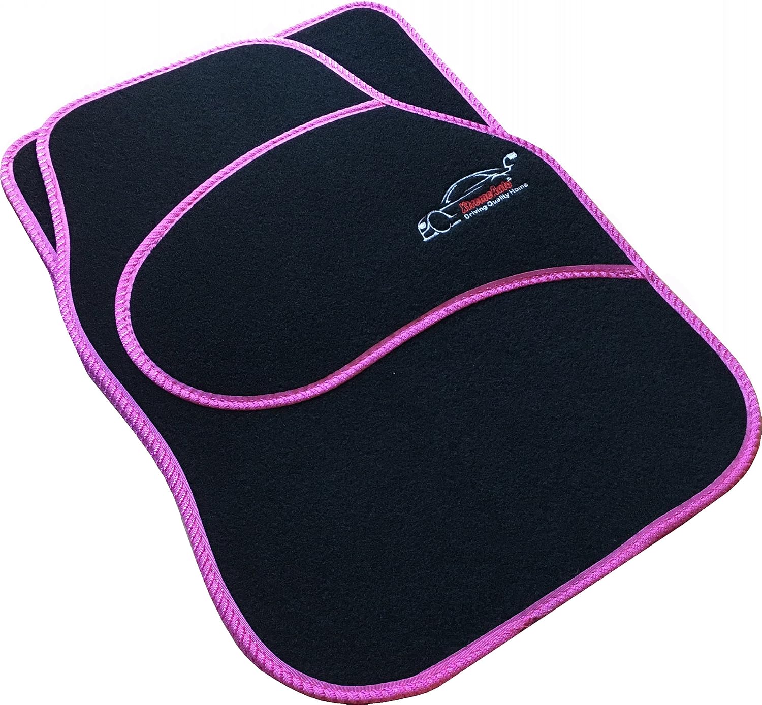 Xtremeauto Car Mats Universal 4PC Set, Sporty Carpet Car Floor Mats, Embroidered Front & Rear Universal Mat