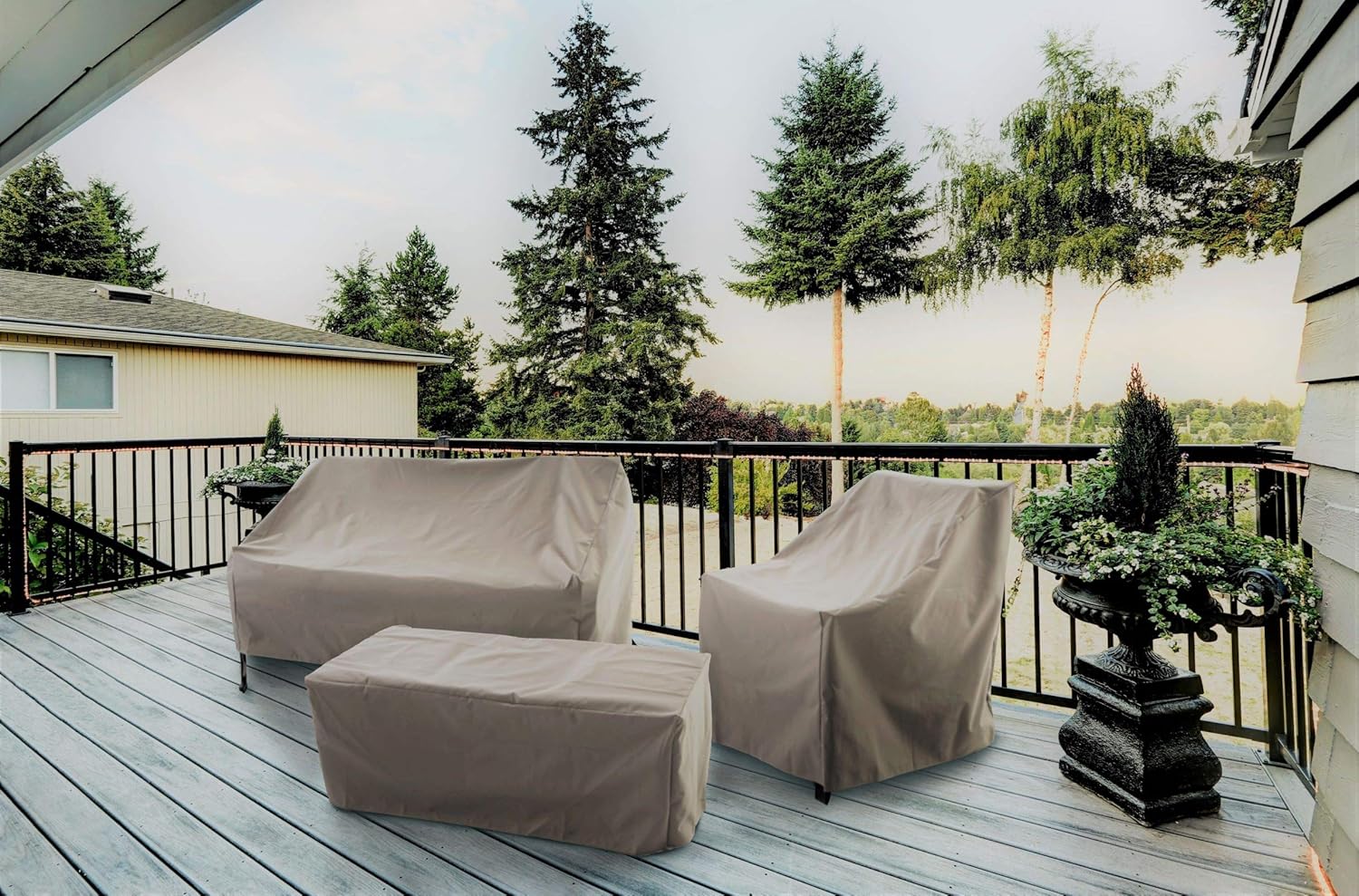 Modern Leisure Heavy Duty Patio Love Seat Cover designed to fit patio love seats up to 55-inches Long x 33-inches Width x 38-inches Height: Garden & Outdoor