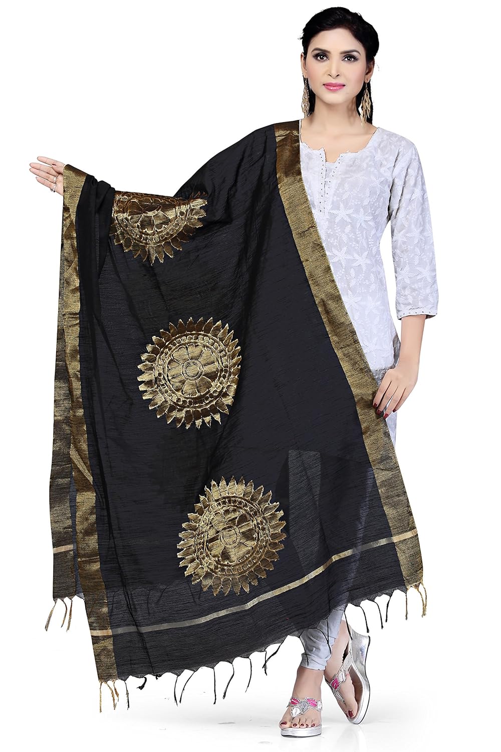 rani saahiba women's cotton silk dupatta