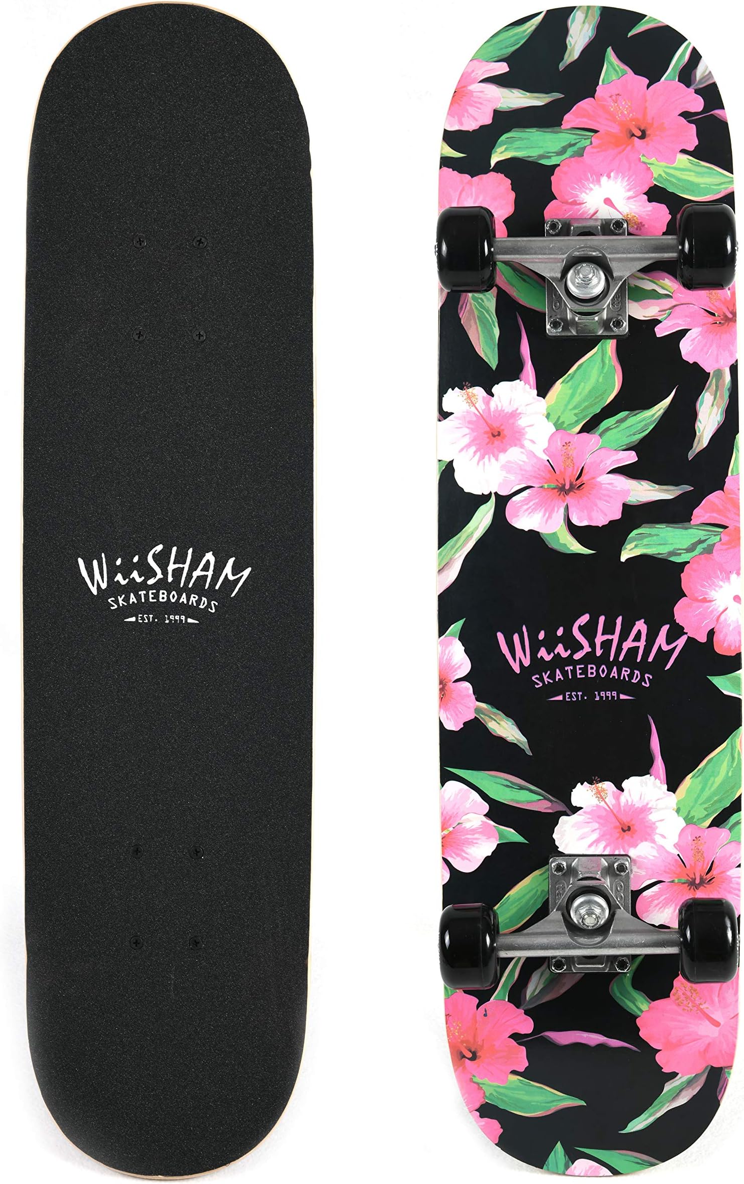 WiiSHAM Skateboards Pro 31 inches Complete Skateboards for Teens, Beginners, Girls,Boys,Kids,Adults