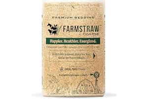 HealthiStraw FarmStraw Coarse Cut, 3 cu ft (25 lb) Expands to 10+ cu ft – Wheat Straw Bedding for Homesteads, Hobby Farms & Small Pets – Dust-Free, Absorbent, Fluffy, Insulating, Sustainably Sourced