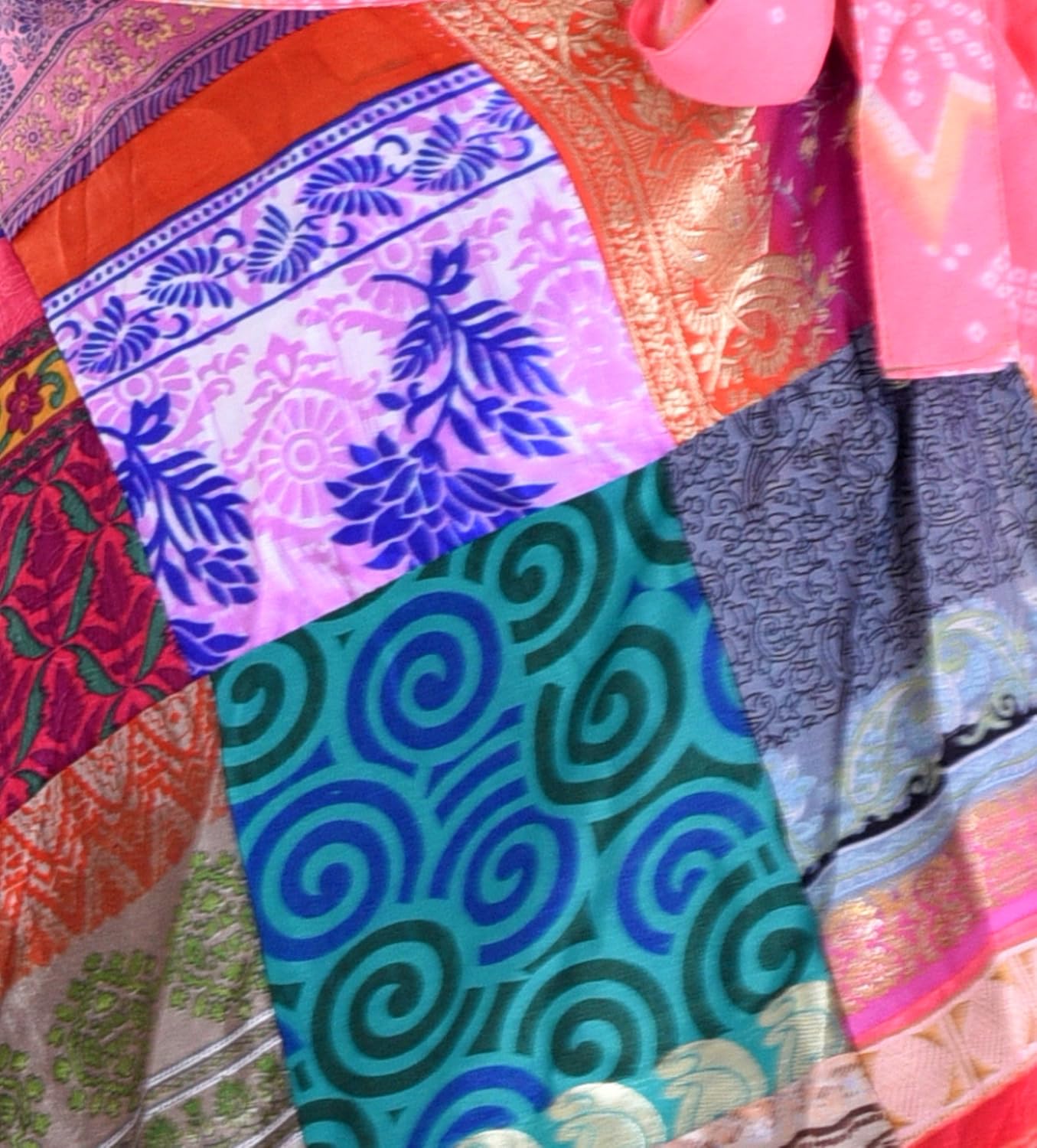 handicraft-palace women's crepe silk wrap around skirt(swa-11, multicolour, large)