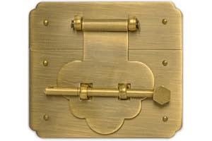 Brass Mushroom Square Chest Plate Face Plate Latch Set – 3.1" x 3.5", by Hardware Philosophy