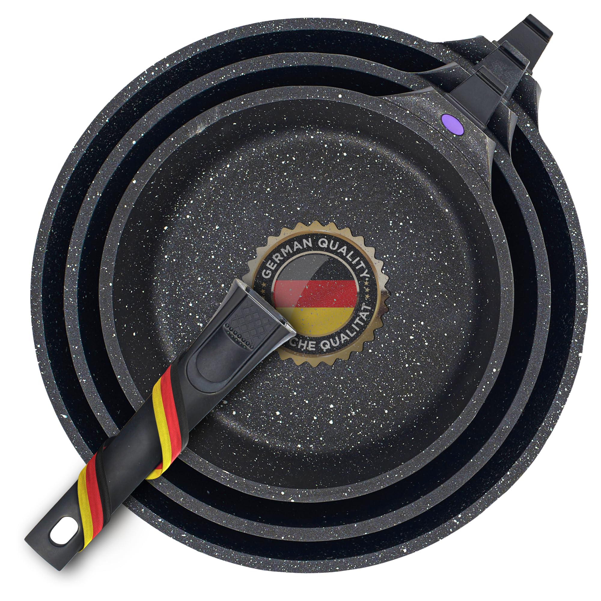 Photo 1 of GIPFEL INTERNATIONAL 8, 10 and 12 Inch Nonstick Frying Pan Set of 3 - Cast Aluminum Pan with Detachable Handle - Non Stick Skillet Healthy Cooking Pans Induction Compatible Cookware, PFOA Free